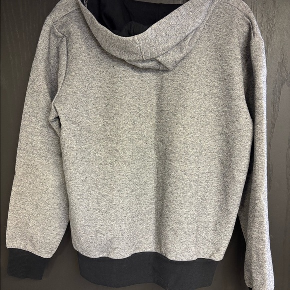 Galaxy By Harvic Heather Gray and Black Sweatshirt Zip Up Hoodie - Picture 4 of 4